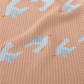 Doodle Blue Seagull Birdseye Piqué