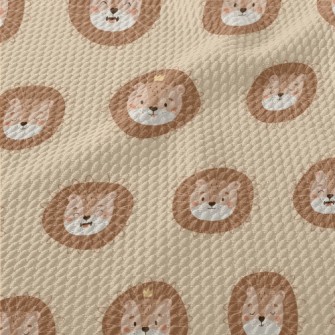 Cute Crown Lion Birdseye Piqué