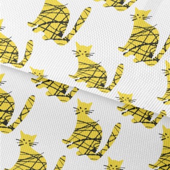 Line Art Cat Waterproof Oxford
