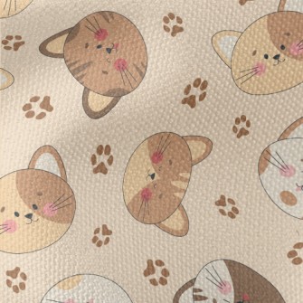 Round And Cute Cat Head Waterproof Canvas