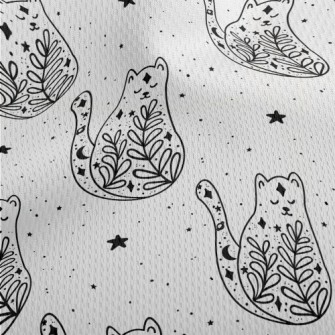 Starry Sky Grass Design Cat Athletic Mesh Flat Back