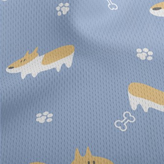 Cute Hand Drawn Corgi Athletic Mesh Flat Back