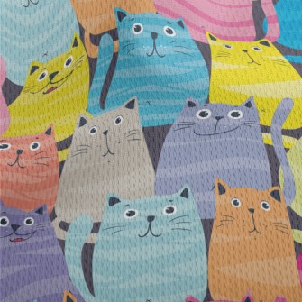 Colorful Happy Cat Athletic Mesh Flat Back