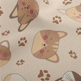 Round And Cute Cat Head Athletic Mesh Flat Back