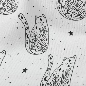 Starry Sky Grass Design Cat Terry