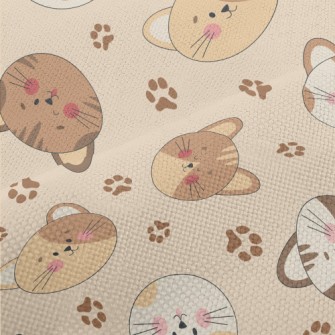 Round And Cute Cat Head Performance Linen