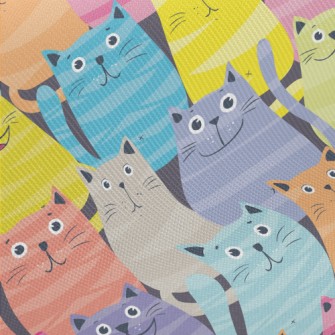 Colorful Happy Cat Twill
