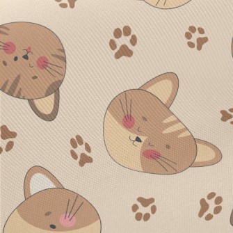 Round And Cute Cat Head Twill