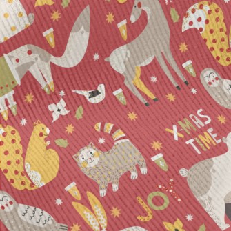 Christmas Animals Standard Corduroy