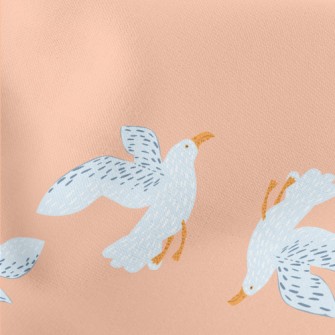 Doodle Blue Seagull Stretch Ponte