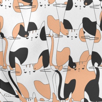 Black And Orange Country Cat Stretch Ponte