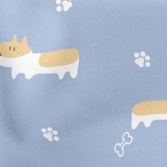 Cute Hand Drawn Corgi Stretch Ponte