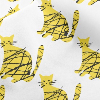 Line Art Cat Micro Fleece