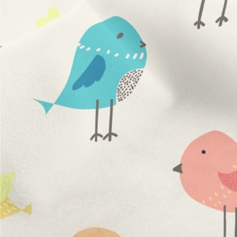 Colorful Birds Micro Fleece