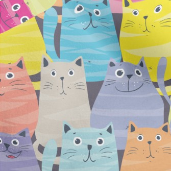 Colorful Happy Cat Micro Fleece