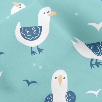 Cute Graffiti Seagull Micro Fleece