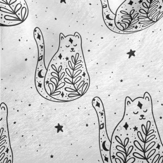 Starry Sky Grass Design Cat Minky