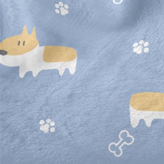 Cute Hand Drawn Corgi Minky