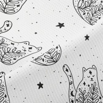 Starry Sky Grass Design Cat Piqué