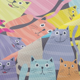 Colorful Happy Cat Piqué