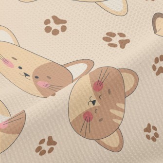 Round And Cute Cat Head Piqué