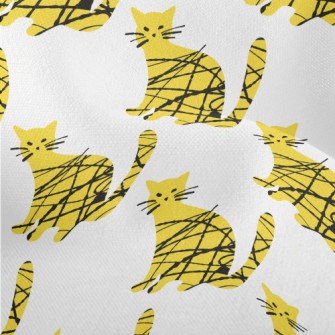 Line Art Cat Lightweight Performance Linen