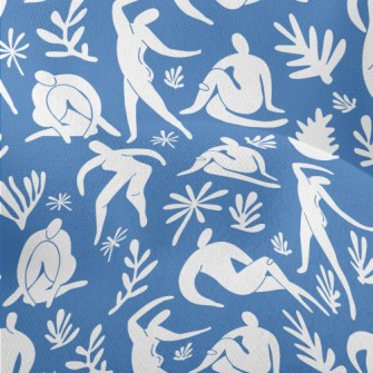 White Figures In Various Poses Lightweight Performance Linen
