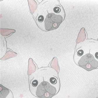 Big Eyes Cute Bulldog Jersey Backed Fleece