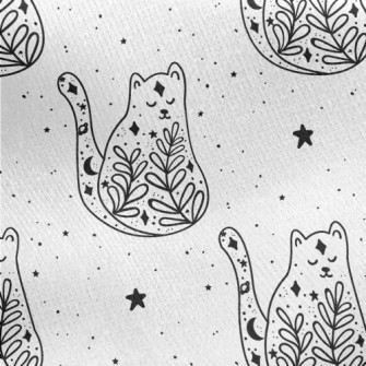 Starry Sky Grass Design Cat Jersey Backed Fleece
