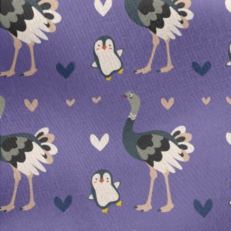 Clumsy Penguin And Ostrich Jersey Backed Fleece