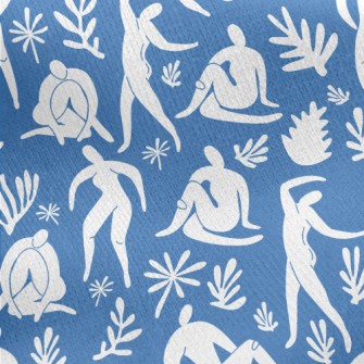 White Figures In Various Poses Jersey Backed Fleece