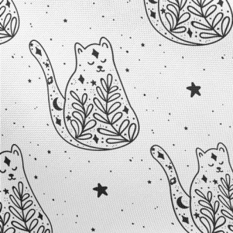Starry Sky Grass Design Cat Pongee
