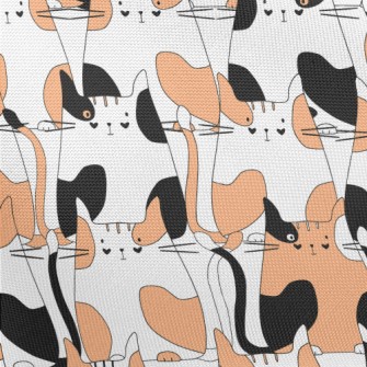 Black And Orange Country Cat Pongee