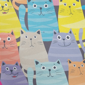 Colorful Happy Cat Pongee
