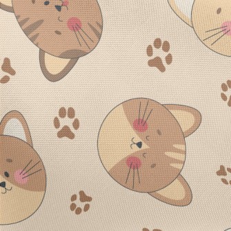 Round And Cute Cat Head Pongee