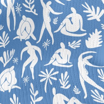 White Figures In Various Poses Stretch Jersey