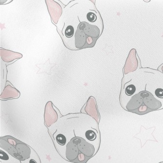 Big Eyes Cute Bulldog Lightweight Cotton Poplin