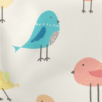 Colorful Birds Lightweight Cotton Poplin