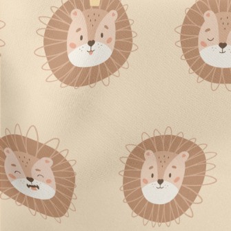 Cute Crown Lion Lightweight Cotton Poplin
