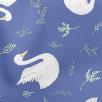Elegant And Beautiful Swan Lightweight Cotton Poplin