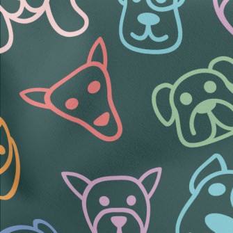 Color Line Dog Lightweight Cotton Poplin