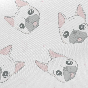 Big Eyes Cute Bulldog Midweight Cotton Poplin