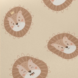 Cute Crown Lion Midweight Cotton Poplin