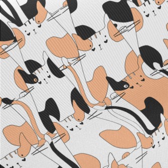 Black And Orange Country Cat Midweight Cotton Poplin