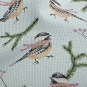 Winter Scarf Bird Athletic Mesh Flat Back