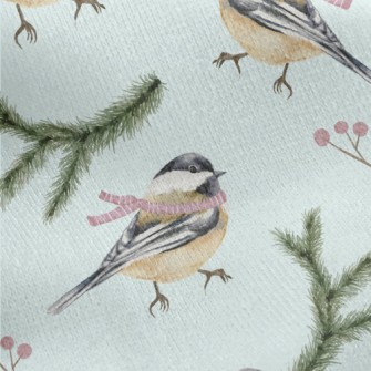Winter Scarf Bird Jersey Backed Fleece