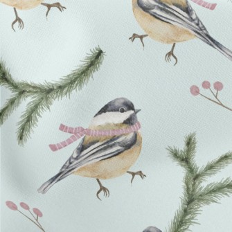 Winter Scarf Bird Lightweight Cotton Poplin