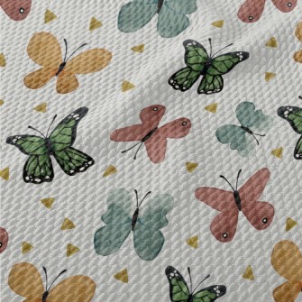 Beautiful Hand Drawn Butterfly Birdseye Piqué