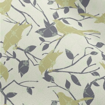 Bird And Tree Branch Silhouett Chiffon