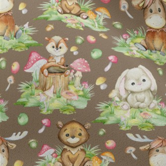 Cartoon Watercolor Baby Animal Chiffon